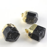Natural Black Tourmaline Rough Unshaped Pendant – Jewelry Gift Ideas — 2