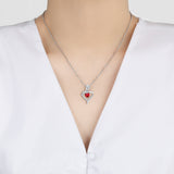 Rose Heart-shaped Necklace With Rhinestones – Gifts for Couples — 3