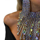 Rhinestone Necklace Set Female Exaggerated Tassel – Jewelry Gift Ideas — 5