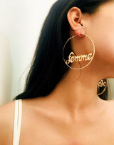 Exaggerated Temperament Circle Letter Earrings – Meaningful Gifts — 7