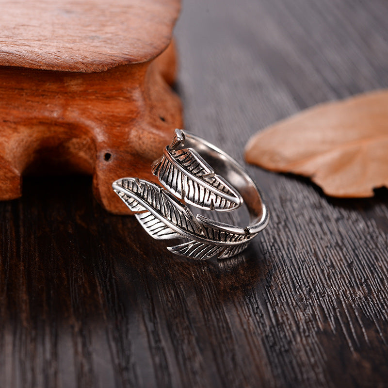 Leaf Exaggerated Opening Ring For Men And Women – Gifts for Her — 1