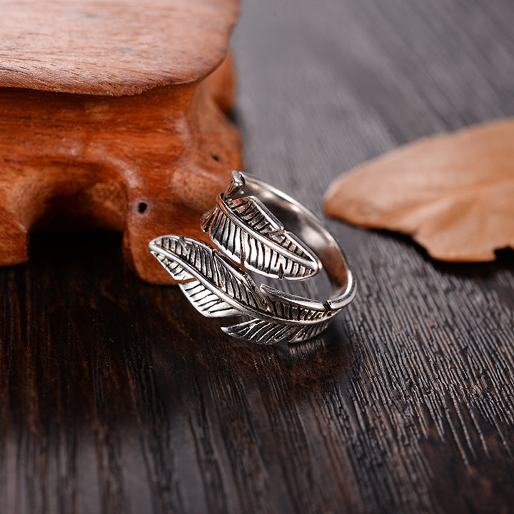 Leaf Exaggerated Opening Ring For Men And Women – Gifts for Her — 1