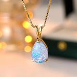 Fashion Platinum Water Drop Blue Copper Necklace – Jewelry Gift Ideas — 10