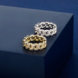 Cuban Chain Ring Inset Zircon Plating Hip Hop Rings – Gifts for Her — 2