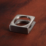 Men's Stylish Stainless Steel Square Hollow Ring – Gifts for Him — 4