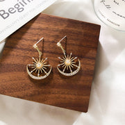Sun and Moon Crystal Earrings with Diamonds – Meaningful Gifts — 2