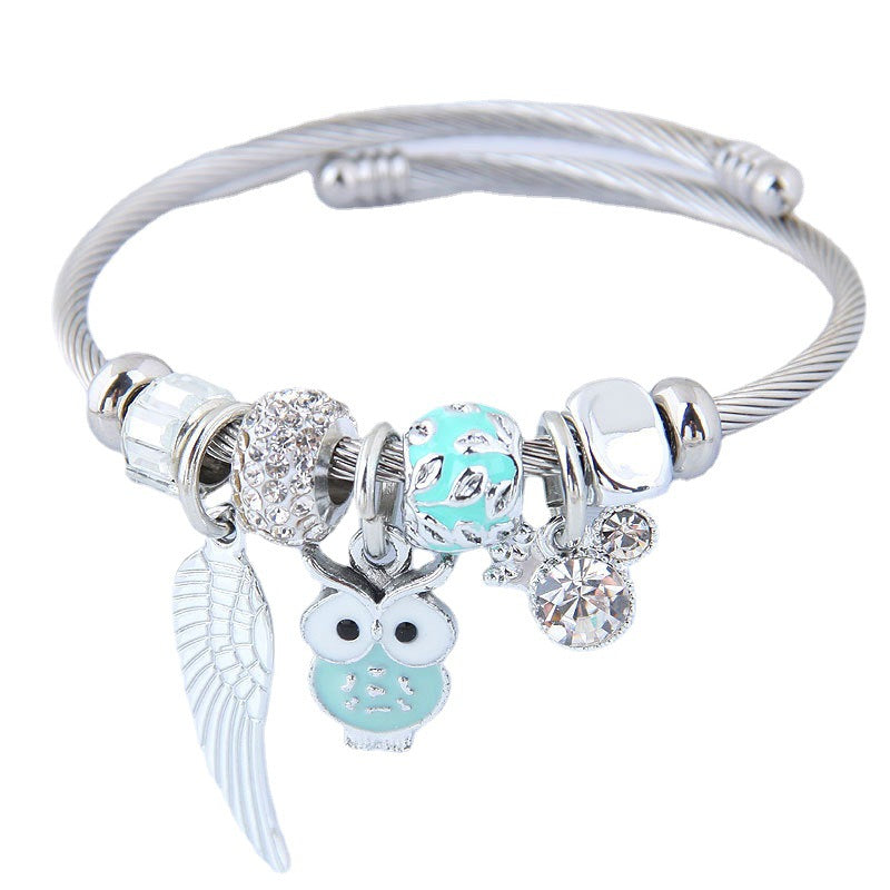 DIY Beaded Owl Angel Wings Pendant Stainless – Jewelry Gift Ideas — 1