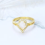 S925 Sterling Silver Moonstone Ring V Shaped – Small Gift Ideas — 3