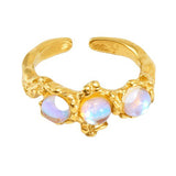 Retro Titanium Steel Moonstone Ring Hip Hop Irregular – Useful Gifts — 18