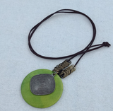 Female Diamond Thread Wood Chip Pendant Long – Jewelry Gift Ideas — 3