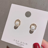 Irregular Diamond Ring Temperament Pearl Earrings – Holiday Gift Ideas — 2