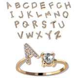 Design Adjustable 26 Initial Letter Ring Fashion – Stylish Gifts — 1
