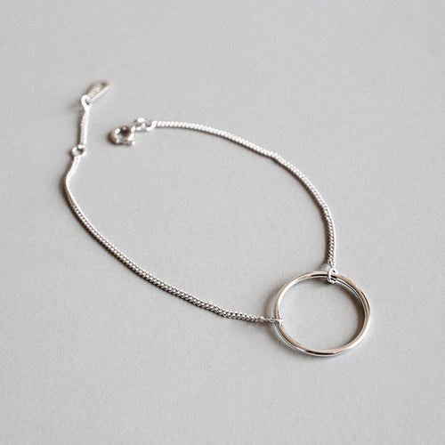 925 Sterling Silver Geometric Circle Bracelet – Jewelry Gift Ideas — 1