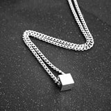Three-dimensional Small Square Pendant Necklace – Jewelry Gift Ideas — 9