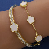 Lucky Five Petal Flower Bracelet Women's – Jewelry Gift Ideas — 15