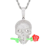 Luminous Epoxy Rose Skull Pendant – Jewelry Gift Ideas — 7