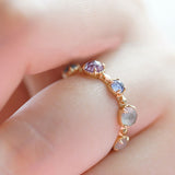 S925 Silver Topaz Moon Elongated Energy Stone Ring – Gifts for Her — 4