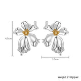 Metal Flower Earrings Petal Light Luxury High-grade – Gifts for Her — 5