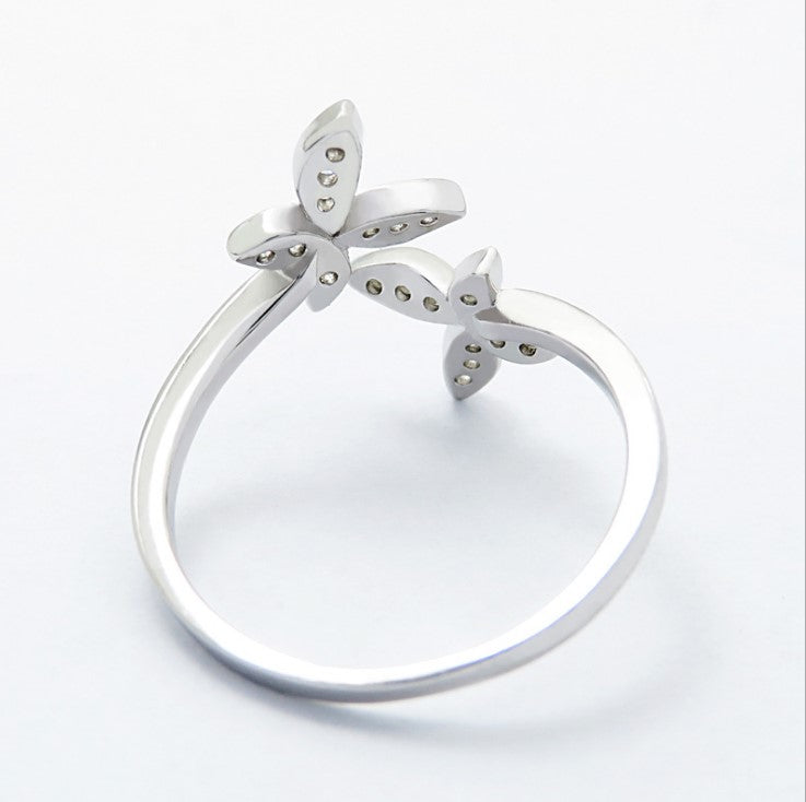 Sterling Silver Adjustable Butterfly Ring – Thoughtful Gifts — 1