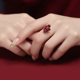 Women's S925 Sterling Silver Cinnabar Ring Niche – Gifts for Her — 4