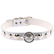 Women's Bar Hip-hop Heart Rivet Round Ring Leather – Gifts for Her — 5