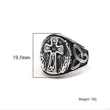 Minimalist Cross Titanium Steel Men's Ring – Gifts for Him — 3