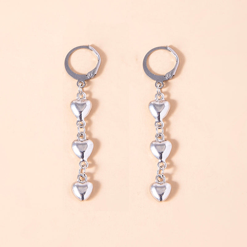 Interlocking Little Love Heart Dangle Earrings – Gifts for Couples — 1