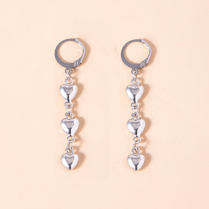Interlocking Little Love Heart Dangle Earrings – Gifts for Couples — 1