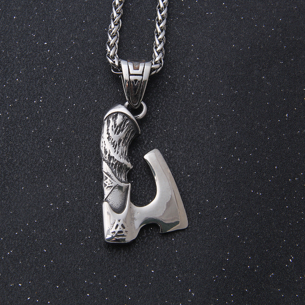 Viking Celtic Wolf Crow Double-sided Axe Pendant – Jewelry Gift Ideas — 1