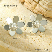 Flower Pearl-studded Earrings Cold Wind – Surprise Gifts — 3