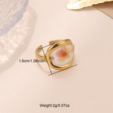Women's Stainless Steel Preserved Fresh Flower Ring – Gifts for Her — 8