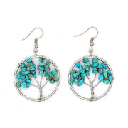 Hand Wrapped Curved Natural Gravel Colorful Earrings – Stylish Gifts — 12
