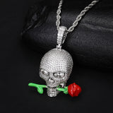 Luminous Epoxy Rose Skull Pendant – Jewelry Gift Ideas — 3