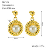Titanium Steel Earrings Simple SUNFLOWER Pearl – Holiday Gift Ideas — 2