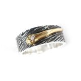 Handmade Thai Silver Meteor Ring Male Diamond Gold – Gifts for Him — 2