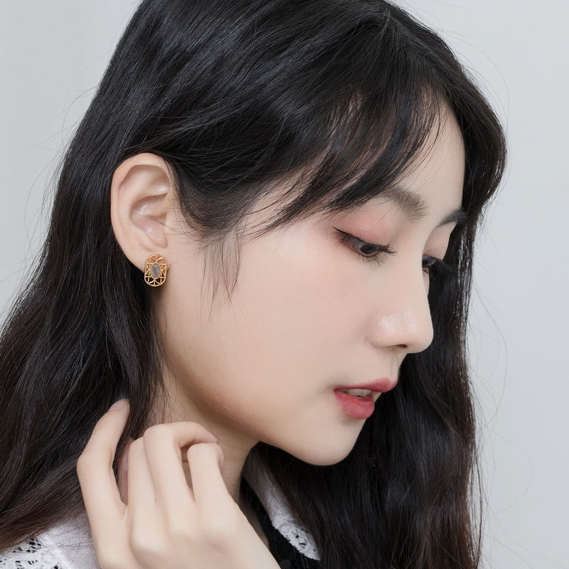Female S925 Silver Plated 9K Gold Color Earrings – Gifts for Her — 1