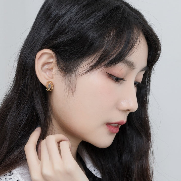 Female S925 Silver Plated 9K Gold Color Earrings – Gifts for Her — 1