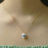 Retro Chinese Style Heart-shaped Blue And White – Stylish Gifts — 5