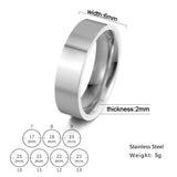 Simple 6mm Smooth Stainless Steel Couple Ring European – Stylish Gifts — 2