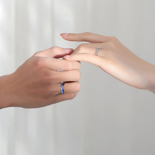 A Pair Of Pure Silver Wave Rings – Stylish Gifts — 2