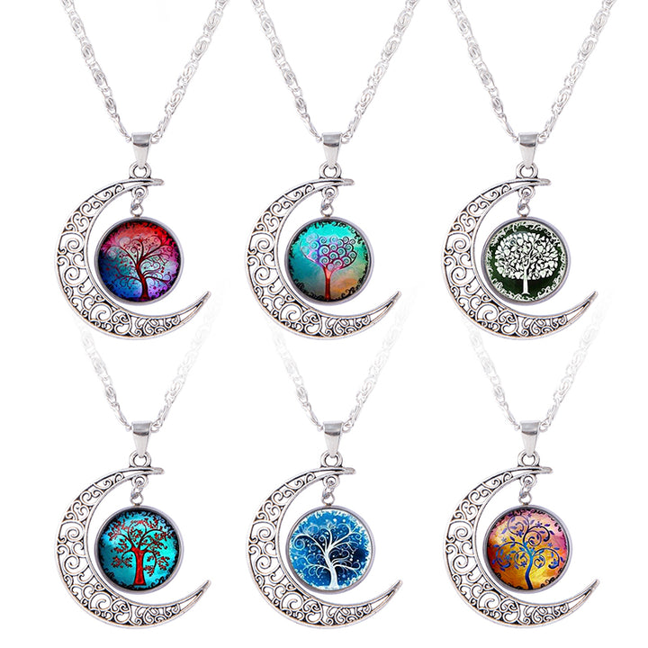 Colorful Tree Of Life Glass Necklace For Women – Jewelry Gift Ideas — 1