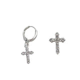 925 Silver Post Asymmetric Diamond Cross Stud – Surprise Gifts — 1