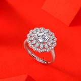 S925 Silver Moissanite Ring Flowers Female New Trendy – Gifts for Her — 11