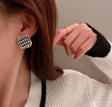 Silver Post Houndstooth Square Stud Earrings – Holiday Gift Ideas — 5