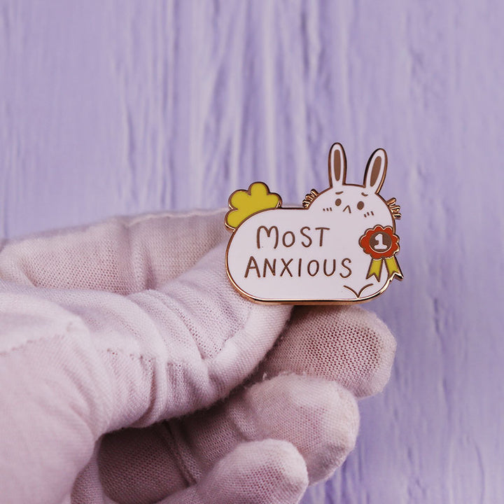 Anxiety Bunny Brooch Mental Health Awareness – Jewelry Gift Ideas — 1