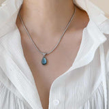 Green Blue Water Drop Pendant Vintage Olive – Jewelry Gift Ideas — 2