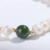 Single-ring Pearl Bracelet With Hetian Jade – Jewelry Gift Ideas — 2