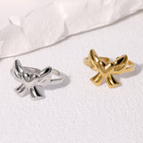 Sweet Heart-shaped Bow Stainless Steel Ring – Holiday Gift Ideas — 1