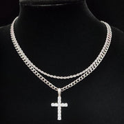 Fashion Hip Hop Double Layer Cross Necklace – Jewelry Gift Ideas — 7