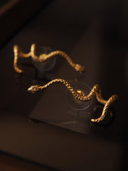 Gold Snake Vintage Earrings No Pierced Diamond Ear – Everyday Gifts — 5